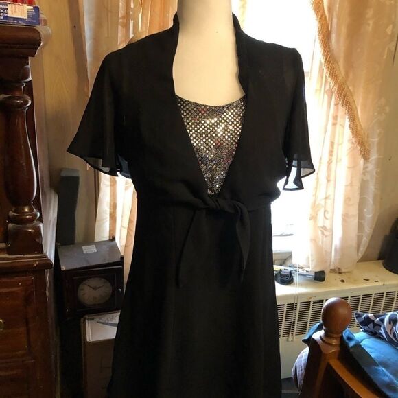BLACK and silver dress size 10 - Picture 1 of 8